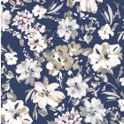 Acolchado Capitonado Zara Flor Azul Marino