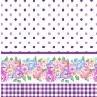 Micro Fibra Estampado Cenefa Floral Morado Lila