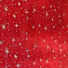 Organza Estrellas Liso Rojo