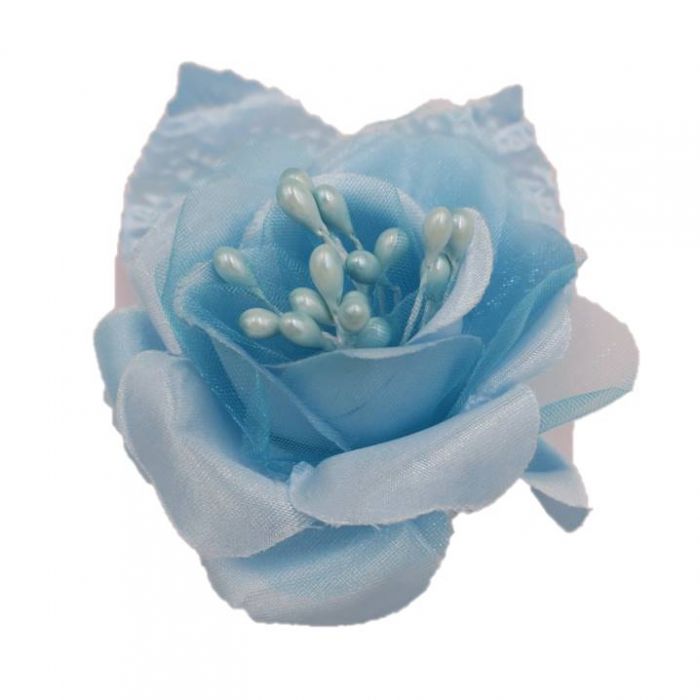 Rosa de Organza Azul Cielo EG | ✓ Mercería Parisina
