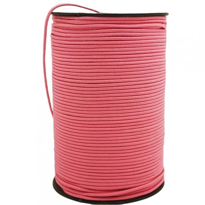 Cordón elástico redondo Rosa Palo 2mm x 3M. Labores, Costura y Mercería.
