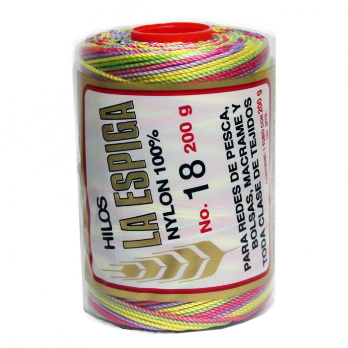Hilo Nylon #18 color Matizado Confetti Paquete de 4 pzs