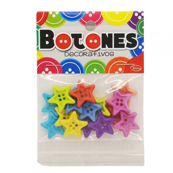 Botones Decorativos Estrellas 4 orificios Mod.8996