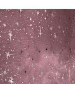 Organza Estrellas Liso Rosa Pastel