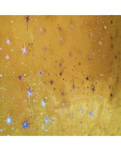 Organza Estrellas Liso Amarillo Canario