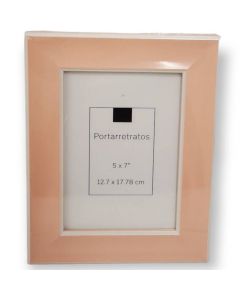 Portarretrato Decorativo Rosa Pastel Con Crema 5 x 7"