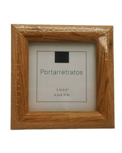 Portarretrato Decorativo Mini Imitación Madera Natural 8.9 x 8.9 cm Mod.F562017R553-3.5