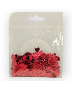 Confeti Lentejuela Rojo Corazón 10 x 10 mm