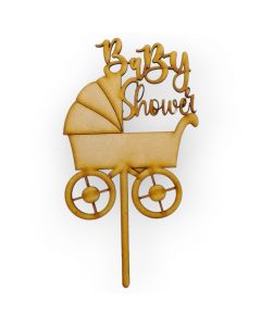 Pick de Madera Baby Shower Carriola 15 cm